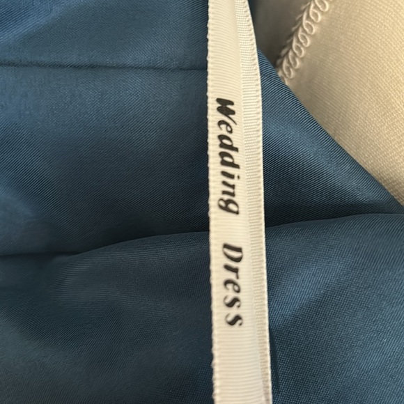 Formal Satin Gown Teal Jewel Tone New Size 12 - Picture 7 of 9